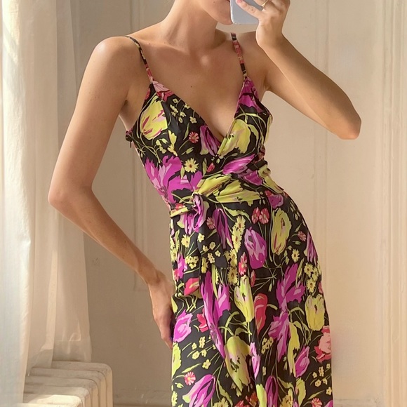 Betsey Johnson Dresses & Skirts - Vintage Betsy Johnson Silk Floral Dress